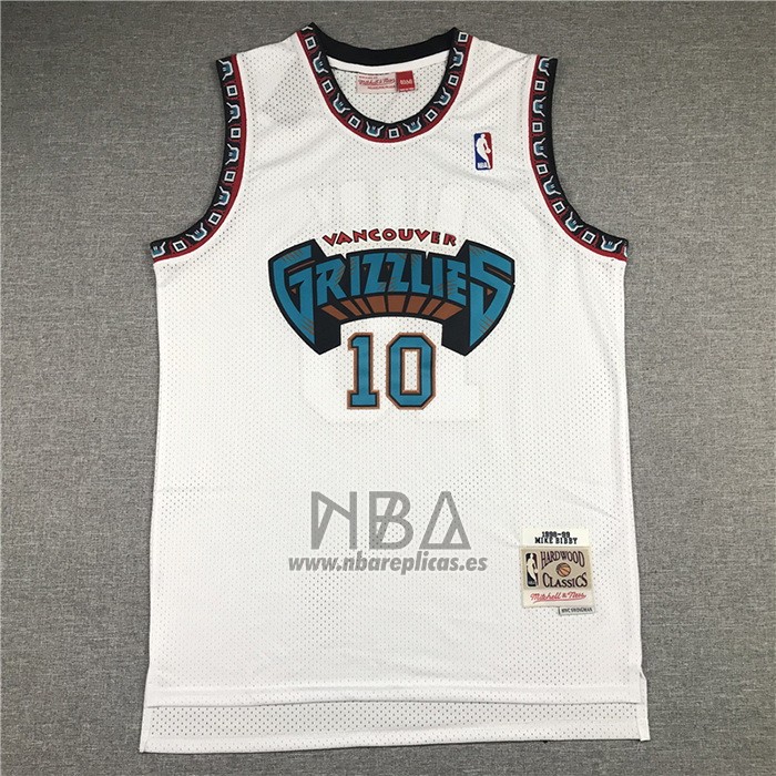 Camiseta Memphis Grizzlies Mike Bibby NO 10 Historic Retro Blanco